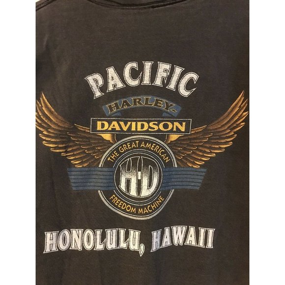 Vintage 90s Harley Davidson Eagle Hawaii Honolulu T Shirt XL Faded Distressed - Picture 6 of 7